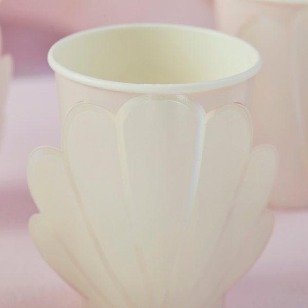 Ginger Ray Mermaid Shell Pop Out Cups - 8 Pkt Sale