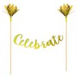 Gold Celebrate Garland Cake Topper Online Sale