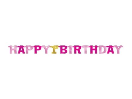 Pink Happy 1st Birthday Banner Online Hot Sale