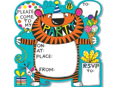 Rachel Ellen Tiger Party Invitations - 8 Pkt Cheap