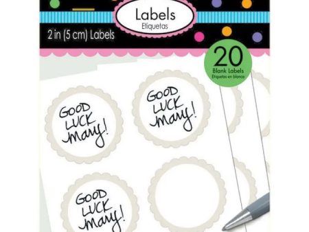 White Scalloped Party Bag Labels - 20 Pkt Online Sale