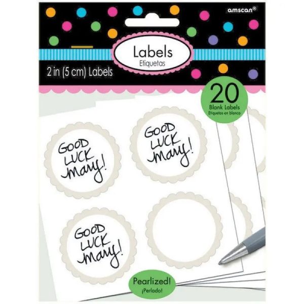 White Scalloped Party Bag Labels - 20 Pkt Online Sale