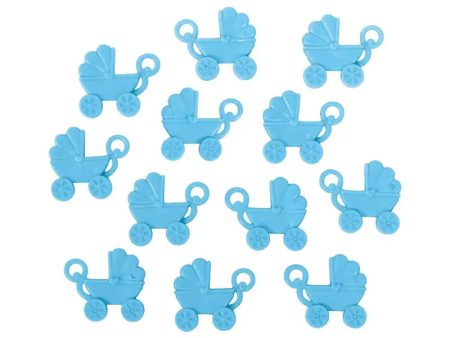 Blue Baby Shower Carriage Favours -12 Pkt Supply