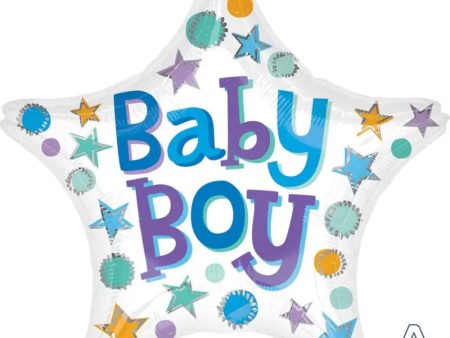 Baby Boy Star Shaped Foil Balloon For Sale