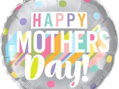 Happy Mothers Day Pastel Dots Foil Balloon For Sale