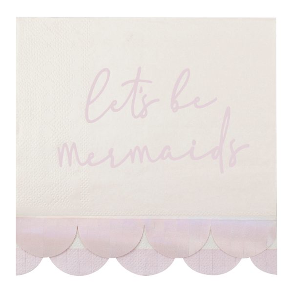 Ginger Ray Mermaid Scalloped Napkins - 16 Pkt For Discount