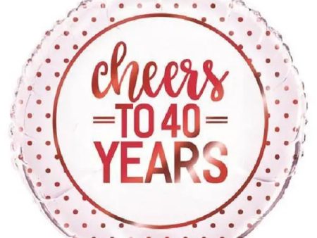 Cheers to 40 Years Foil Balloon Discount