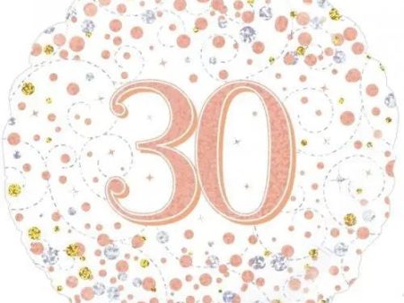 Sparkling Rose Gold Fizz 30th Foil Balloon Discount