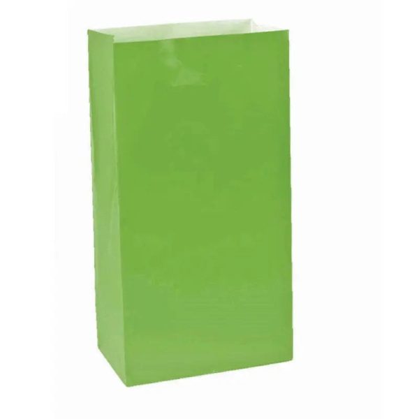 Kiwi Green Party Bags 13cm x 25cm - 12 Pkt Online