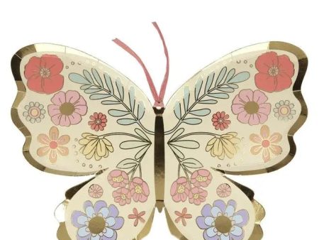 Meri Meri Floral Butterfly Plates - 8 Pkt CLEARANCE Discount