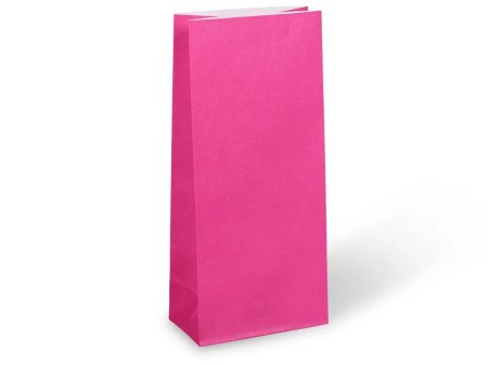 Hot Pink Paper Party Bags 22cm x 10cm - Packet of 12 Cheap