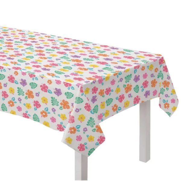 Summer Hibiscus Vinyl Tablecloth For Cheap