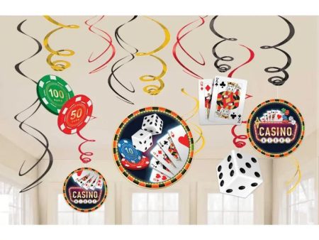 Casino Hanging Swirl Decorations For Discount