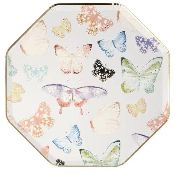 Meri Meri Butterfly Plates - Dinner 8 Pkt - CLEARANCE Online Sale