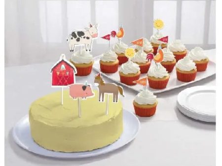 Barnyard Birthday Animals Cake Topper Set For Cheap