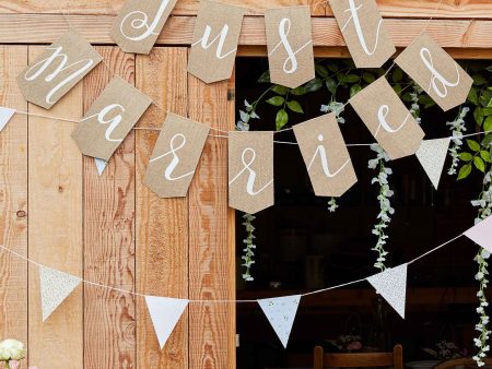 Ginger Ray Rustic Country Just Married Banner Online now