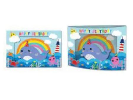 Rainbow Narwhal Birthday Card - Paper Pop up Card Online now