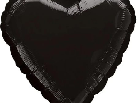 Metallic Black Heart Foil Balloon Sale