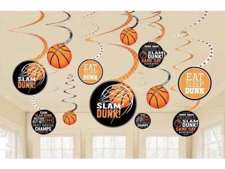 Nothin But Net Basketball Hanging Swirl Decorations Online