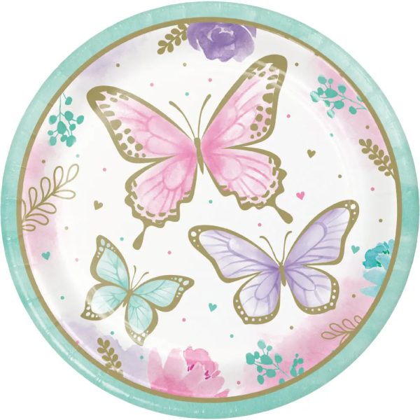 Butterfly Shimmer Plates - Dinner 8 Pkt Fashion