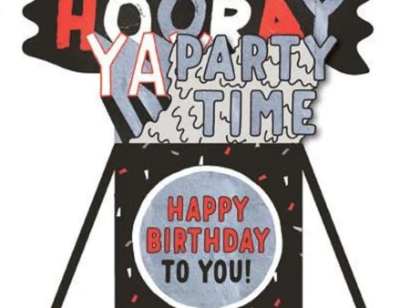 Party Time Birthday Card - Paper Pop up Card For Sale