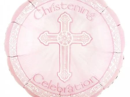 Pink Christening Foil Balloon Discount