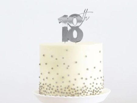 18th Silver Cake Topper For Sale