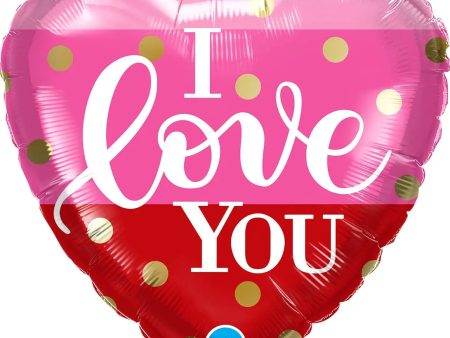 I Love You Gold Dots Foil Balloon Online