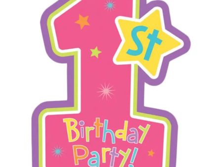 Hugs & Stitches Girl 1st Birthday Invitations - 8 Pkt Hot on Sale