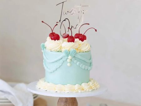 Silver Layered Twenty One Cake Topper Online Sale