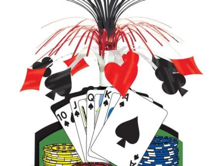 Casino Playing Cards & Poker Chips Centrepiece Discount