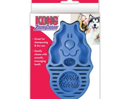 Kong Zoomgroom Dog Brush (Boysenberry Blue) Online now