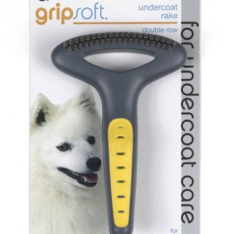 JW Gripsoft Double Row Undercoat Rake For Dog Supply