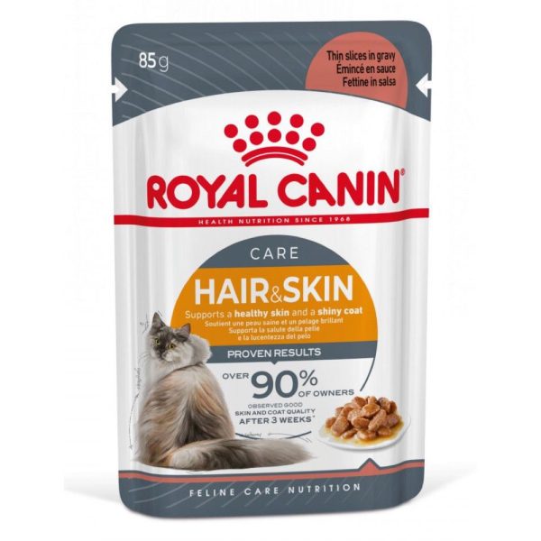 $9 OFF: Royal Canin Hair & Skin (Intense Beauty) Adult Pouch Cat Food 85g x12 For Cheap