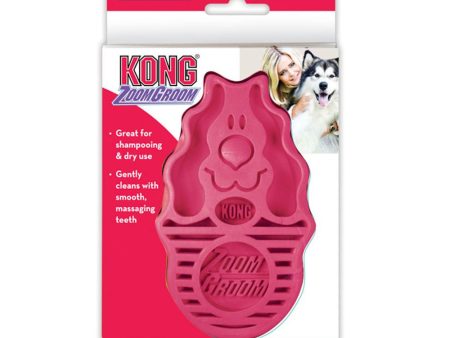 Kong Zoomgroom Dog Brush (Raspberry) Online Sale