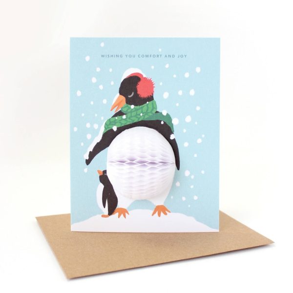 Pop-Up Penguin Holiday Greeting Card For Sale