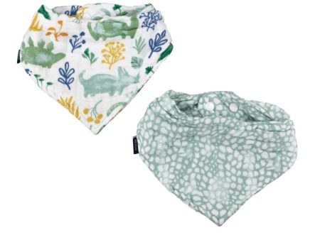 Classic Muslin Bandana Bibs - Dino Roar + Upscale For Sale