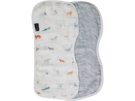 Oh So Soft Muslin Burp Cloth Set - Animal Alphabet + Gray Crayon Supply