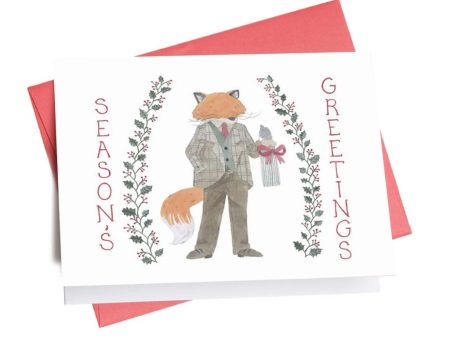 Season s Greetings Fox Holiday Greeting Card Discount