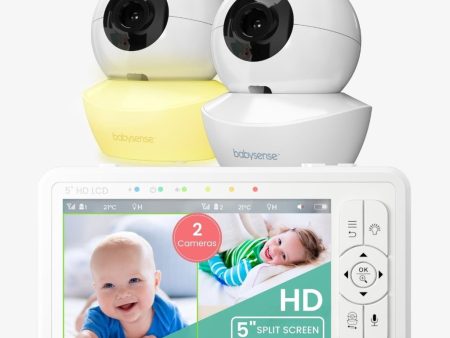 Babysense HD S2: Video Baby Monitor with 2 Cameras, Non Wifi, Split Screen & Night Light Machine Discount