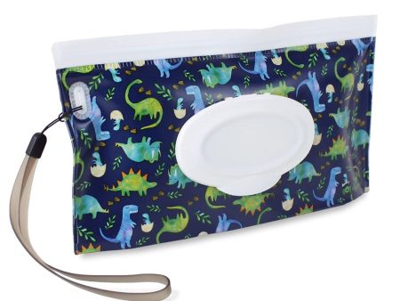 Take and Travel™ Pouch Reusable Wipes Case - Raining Dinos Online Hot Sale